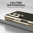 thumbnail image 5 of Dteck Case for Samsung Galaxy Z Fold 6,Luxury Leather Built-in Screen Protector Case Shockproof Electroplated Hard PC Bumper Cover for Galaxy Z Fold 6 5G,Black, 5 of 12