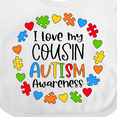 thumbnail image 4 of Inktastic I Love My Cousin Autism Awareness Boys or Girls Baby Bib, 4 of 4