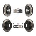 thumbnail image 1 of Transit Auto Front Rear Ceramic Pads and Coated Drilled Slotted Disc Brake Rotors Kit for Car Jeep Wrangler KDA-101286, 1 of 11