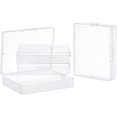 thumbnail image 1 of Paquete de 4 cajas de plástico transparente para almacenar cuentas, con tapas, pequeñas cajas de plástico rectangulares para organizar cuentas, joyas, suministros de oficina, suministros para, 1 of 8