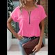 thumbnail image 5 of Blusa con Cremallera para Mujer, de Poliéster, con Botones y Corta, Ideal para el Tiempo Libre, Color Rosa, Talla S, 5 of 6
