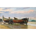 thumbnail image 2 of Dionisio Baixeras y Verdaguer 14x10 Black Ornate Wood Framed Double Matted Museum Art Print Titled: Hauling in the Catch, 2 of 5