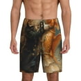 thumbnail image 1 of Balery Cat Fish Dance Vintage Pantalones cortos de pijama de punto de algodón para hombre con cinturilla y bolsillos-Small, 1 of 6