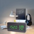 thumbnail image 4 of LED Digital Wooden Alarm Clock App Control Time/Temperature/Humidity/Date Display Electronic Desktop Clock 4-Level Brightness Sound Control USB Rechargeable or Battery Powered, 4 of 8
