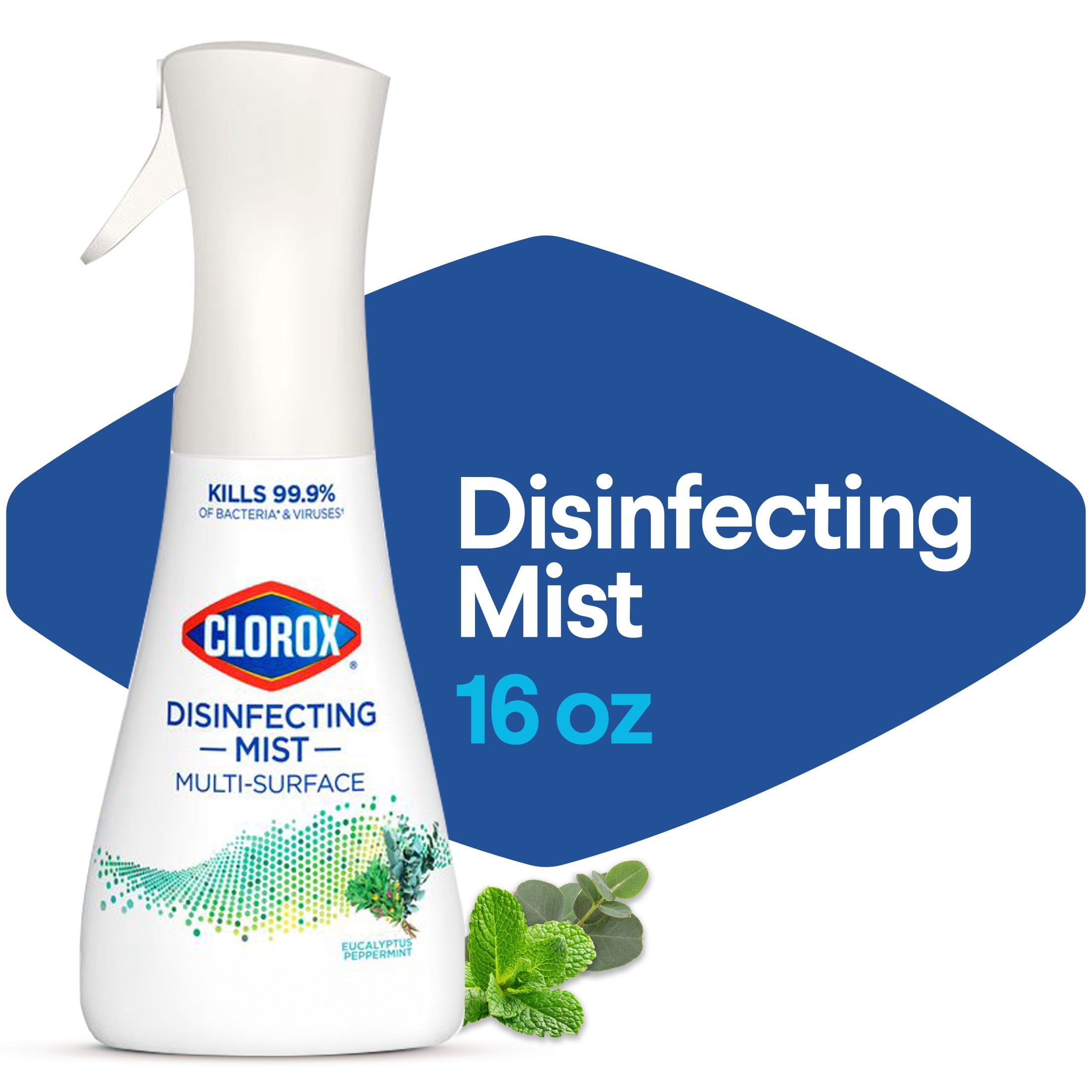 (3 pack) Clorox Disinfectant Mist, Multi-Surface Spray, Eucalyptus Peppermint, 16 fl oz