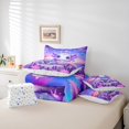 thumbnail image 5 of Manfei 3D Purple Axolotl Bedding Comforter Set 7 Pieces, Mystic Galaxy Flower Full Bedding Set, Teen Boy Girl Kids Reversible Fitted Sheet Flat Sheet, Microfiber Bedroom Decor, 5 of 7