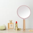 thumbnail image 4 of Portable Circular Wooden Handle Hand Mirror for Makeup, 4 of 5