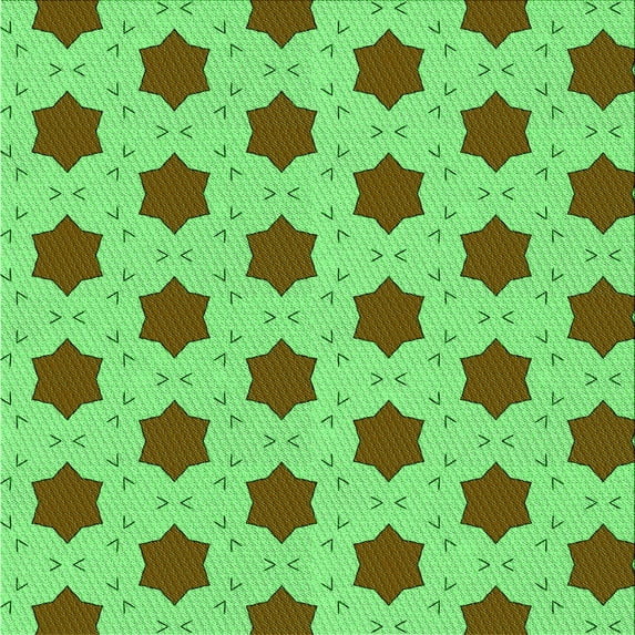 Ahgly Company Indoor Square Patterned Neon Green Area Rugs, 5' Square