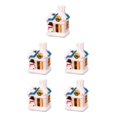 thumbnail image 1 of maskred Resin Christmas Scene Snow House LED Desktop Set Decoration Village House Snowman 5Set, 1 of 1