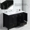 thumbnail image 4 of JERFIT 48 inch Modern Black Bathroom Vanity with Sink, Soft Close Sliding Doors & Drawers for Ample Storage Space, 4 of 9
