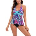 thumbnail image 1 of Traje de baño de dos piezas dividido con estampado cómodo con honda informal para mujer con estilo OAVQHLG3B Store  lin121212, 1 of 4