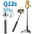 thumbnail image 2 of Q12s Extendable Selfie Stick Aluminum Alloy Tripod Stand With Fill Light And Wireless Bluetooth Remote Control Tripod Stand - Black, 2 of 3