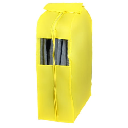 88 x 30x 58cm Yellow PEVA Transparent Zippered Clothing Protector Suit Cover (Best Garment Bag Suitcase)