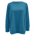 thumbnail image 4 of Women's Crew Neck Sweatshirt Loose Fit Oversized Pullover With Zippered Side Slits Long Sleeved Tops For Fall Fashion Distressed Sweatshirt Ladies Full Zip Shirts Hoodies Women Zipper Jacket Women, 4 of 5