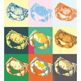 thumbnail image 3 of Ambesonne Pop Art Duvet Cover Set, Composition of Crabs, 2-Calking, Pale Yellow and Orange, 3 of 3