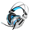 thumbnail image 3 of Cateissary E800 Gamer Headset Soft Earpads Over Ear Gaming Headset Azul Amarillo Auriculares con micrófono giratorio Luz LED para PC Cables de audio/vídeo Azul, 3 of 6