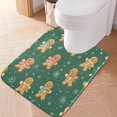 thumbnail image 3 of U-Shaped Toilet Mat Plush Bathroom Rug Mat Non Slip Bathroom Mats Gingerbread Christmas Theme Pattern, 3 of 5