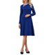 thumbnail image 2 of INSPIRE CHIC Vestido A-Line Elegante para Mujeres con Escote Asimétrico para Trabajar Vestidos con Falda 2XL Azul Real, 2 of 5