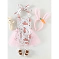 thumbnail image 3 of Baby Girls Easter Bunny Outfit Carrot/Bunny Print Romper Tutu Dress with Rabbit Ear Headband Newborn Easter Photography Props, 3 of 8