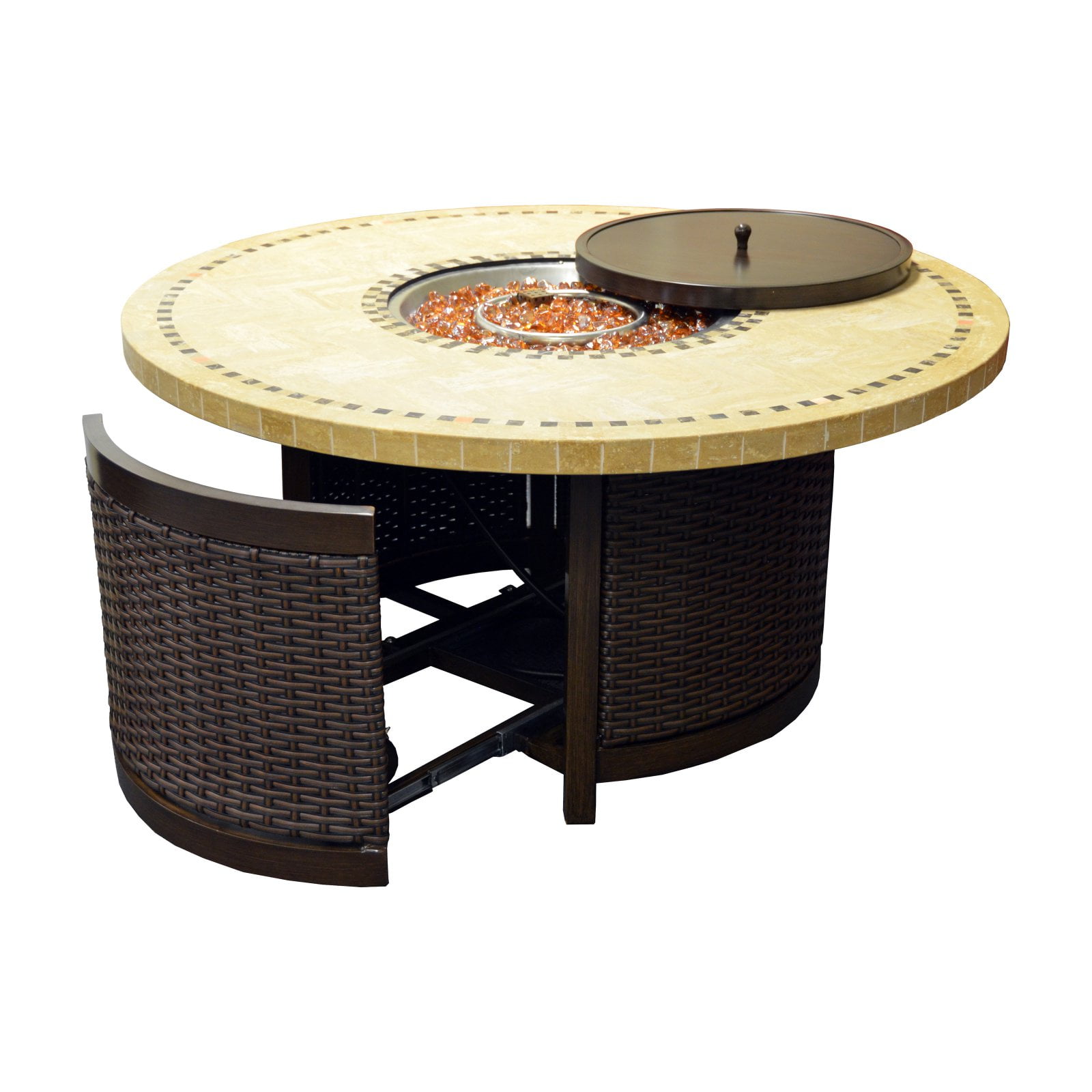 havana low rectangle fire pit table