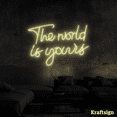thumbnail image 3 of Craftnamesign The World Is Your Neon Sign, Bedroom Decor, Quotes LED Signs, 3 of 4