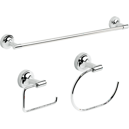 Empire 12 Inch Towel Bar - Franklin Brass Voisin 3-Piece Half Bath - Powder Room 18 inch Towel Bar, Toilet Paper Holder, Towel Ring Bath Accessory Set, Polished Chrome