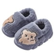 thumbnail image 4 of Fesfesfes Cozy Bear Claw Toddler Slippers Non Slip Indoor House Shoes for Girls Kids Warm Fleece Lined Childrens Footwear Soft Plush Casual Winter Booties for Baby Home Wear(Gray#1,9-9.5 Years), 4 of 9