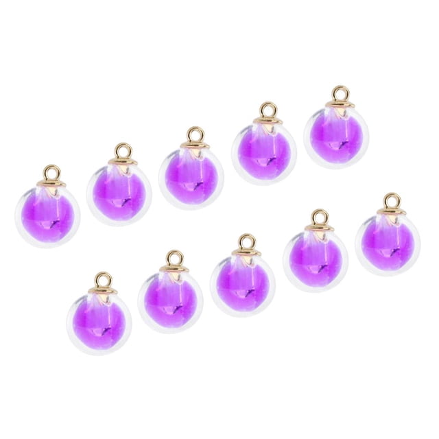10 piezas azul/rojo/púrpura bola de cristal colgante encantos adornos navideños jinwen Colgante redondo de la bola de cristal