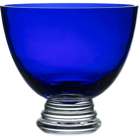 Barski - Handmade Cobalt Blue Glass Round Footed Bowl - 8.5" Diameter - Superb European Quality - Made in Europe