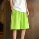 thumbnail image 5 of pstuiky Pantalones cortos para hombre, Pantalones cortos deportivos de verano para hombre, con cintura elástica, color liso, con bolsillo y cordón ajustable Pantalones cortos de golf, 5 of 9