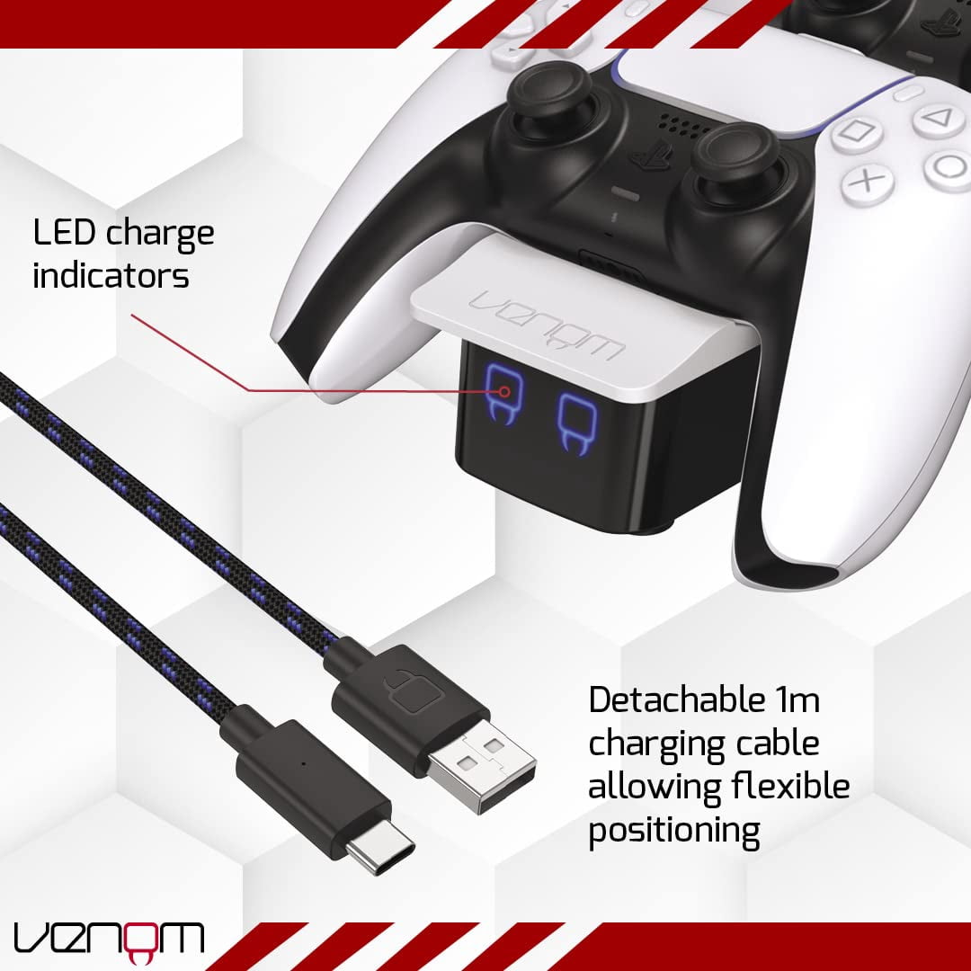 Venom PS5 Controller Twin Docking Station - White
