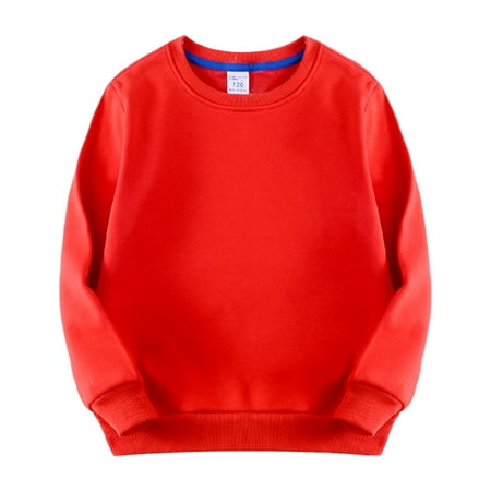 

Toddler Kids Baby Boys Girls Crewneck Pullover Thicked Lined Sweatshirt Children s Solid Plush Babies Colorful Tops Coat Denim Hoodie for Boys