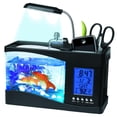 thumbnail image 1 of Shengyu Multifunctional USB Mini Aquarium Fish Tank Aquarium with LED Lamp LCD Display Screen Clock Storage Box Fish Tank Aquarium Black, 1 of 1