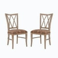 thumbnail image 2 of Linon Andes Dining Chair - Brown Multicolor Flower - Set of 2, 2 of 11