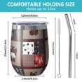 thumbnail image 5 of 12oz Stemless Wine Tumblers Red Plaid Dog Jigsaw Puzzle Vacuum Insulated Stainless Steel Travel Tumbler Cups Mug with Lid and Straw for Champaign,Cocktail,Beer with Cleaning Brush, 5 of 5