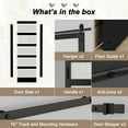 thumbnail image 3 of 36'' x 84'' Sliding Glass Barn Doors and Hardware Included, Black Wood Texture Panels & Tempered Frosted Glass & Barn Door Hardware Kit, Easy Assembly with Pre-Drilled Holes, 5 Panel, 3 of 9