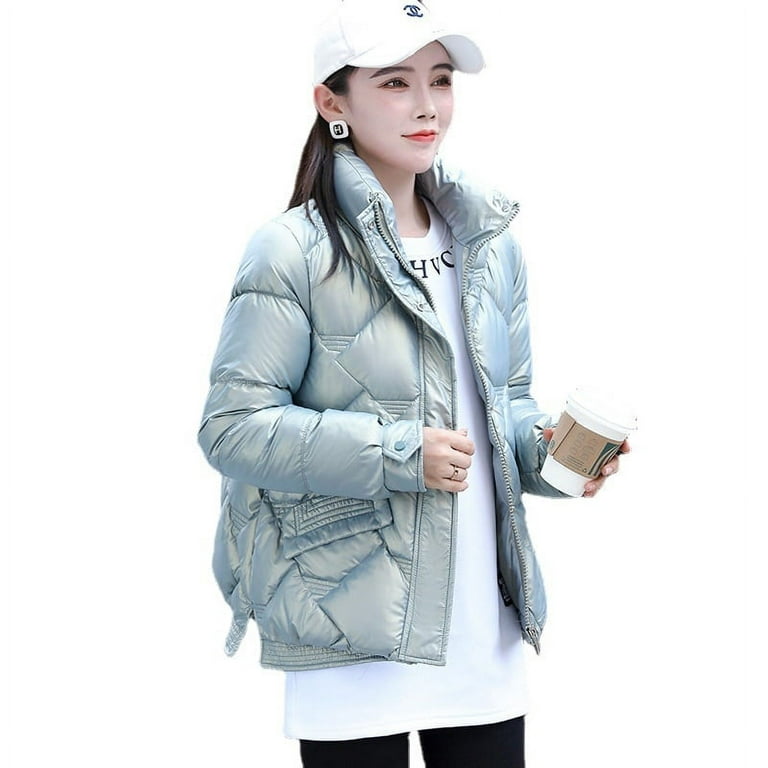 DanceeMangoo Winter Coat Women Fashion Korean Slim Pink Jacket Thin Short  Coats and Jackets for Women Bread Coat Winterjacke Damen Zm