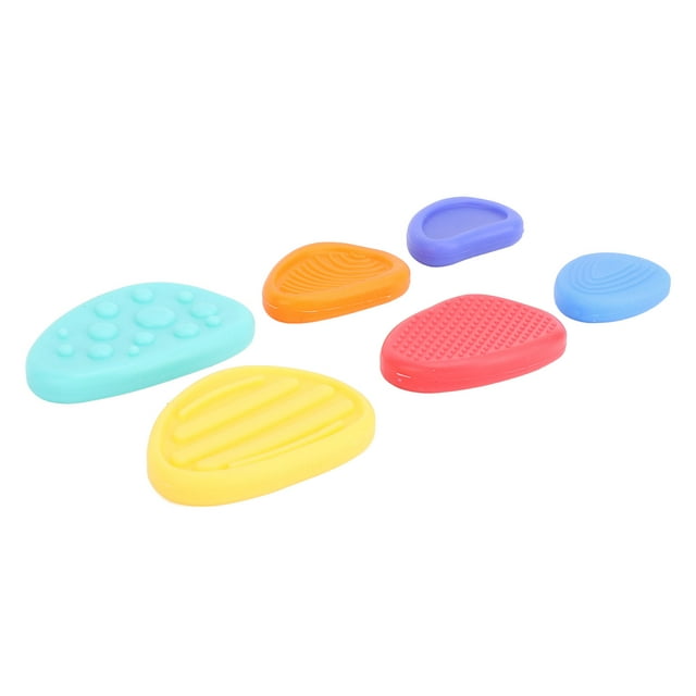 Piedras Sensoriales De Silicona, Piedras Sensoriales Patrones Texturizados Colores Brillantes 6 Piezas Para Niños
