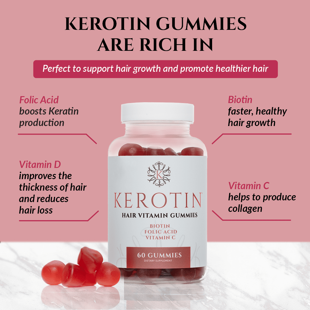Kerotin Hair Growth Gummies Vegetarian Natural And 100 Made In The Us For Thinning Hair And Faster Growth Berry Flavored Contains Biotin And Essential Vitamins Walmart Com Walmart Com