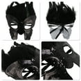 thumbnail image 3 of Unique Bargains 1 Pc Sequined Feathers Party Mask Black Silver Tone Plastic Feather, 3 of 5