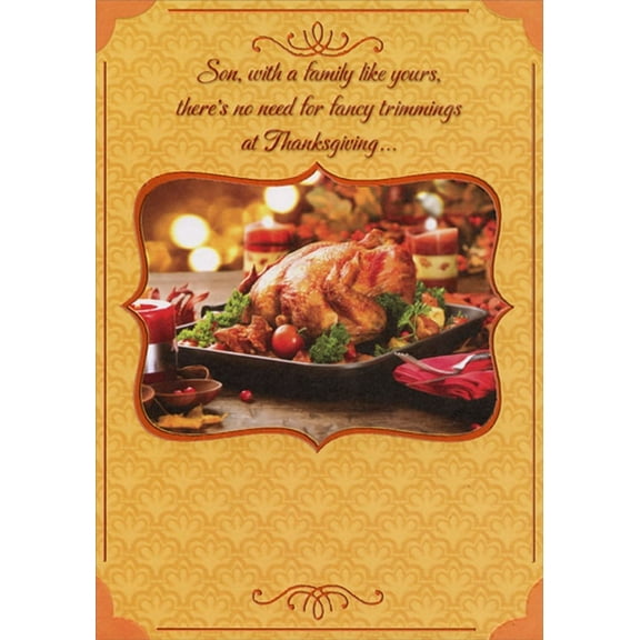 Happy Thanksgiving Son and Family Greeting Card w/Envelope