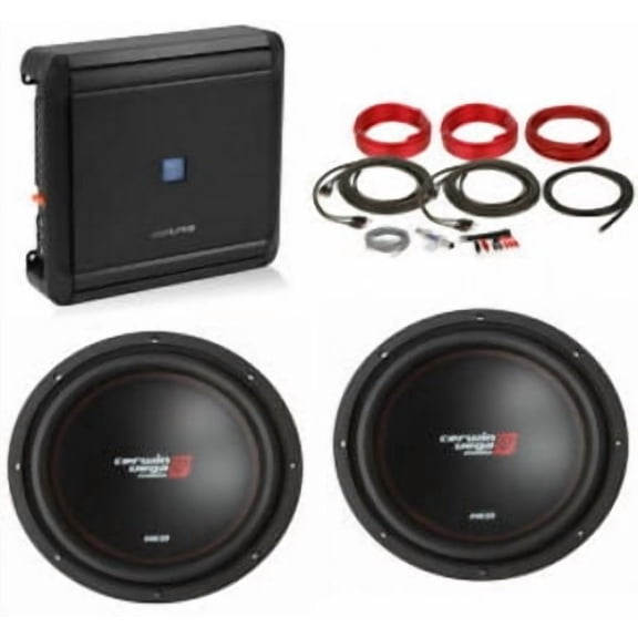 Alpine S2-A36F 4-Ch Amplifier   2 Cerwin-Vega 12" Subwoofers   8G Amp Kit