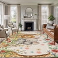 thumbnail image 2 of Cartoon Animal Rose Area Rugs 5x7 ft Retro Cute Lion Elephant Giraffe Zebra Mushroom Washable Rug Non Slip Indoor Carpet Absorbent Floor Mat for Living Room Bedroom Dining Room, 2 of 9
