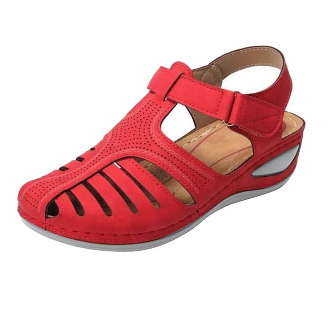 QIPOPIQ Sandales Compensées Rétro pour Femmes, Chaussures Tendance à Bout Fermé et Creuses, Sandales Décontractées à Bride Arrière pour Printemps et Été
