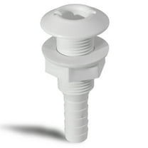 Five Oceans White Straight Thru-Hull Connection for Hose, 1/2 inches FO1866