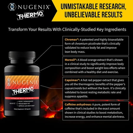Nugenix Thermo, Fat Burner Dietary Supplement for Men, 60 Count
