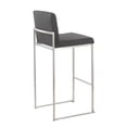 thumbnail image 6 of Fuji Contemporary High Back Barstool In Stainless Steel And Charcoal Fabric - Set Of 2, 6 of 8