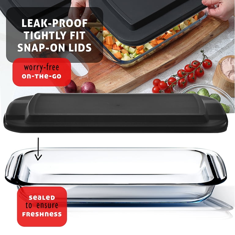 Lammaloe 8-Piece Glass Baking & Storage Set with Black Lids photo 5