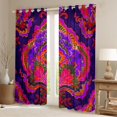 thumbnail image 2 of Homewish Purple Pink Damask Blackout Curtains Set of 2 (52x84 Each), Western Rustic Hippie Window Curtains, Teens kids Adult Female Curtains and Drapes, Curtains and Drapes Room Decor, 2 of 6