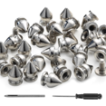 thumbnail image 1 of 100 Pack Spikes and Studs 9.5MM Spikes for Clothing Metal Studs Rivets for Leather Punk Spikes Accessories Screw Back, 1 of 7